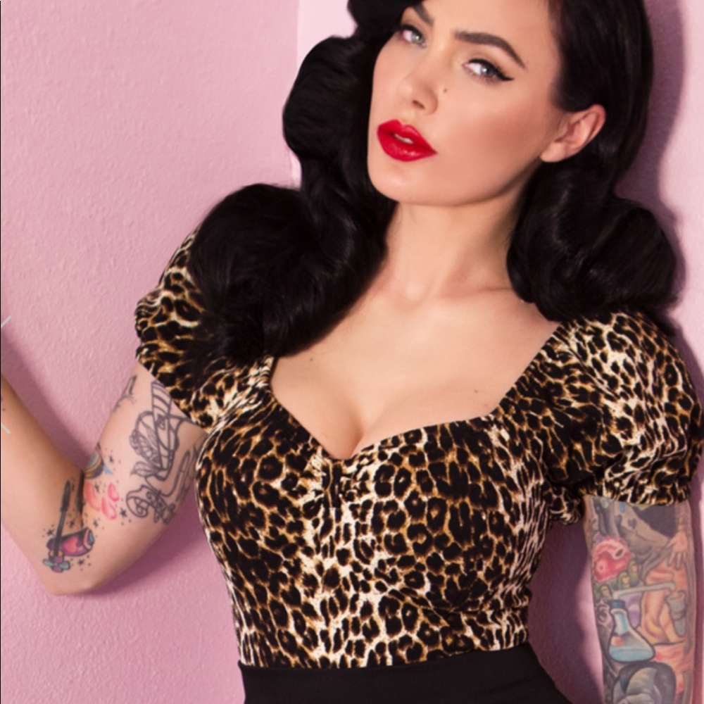 Vixen by Micheline Pitt Powderpuff Top in Leopard